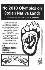 No 2010 Olympics on stolen native land!