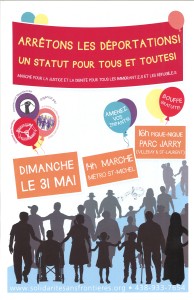 Arretons les deportations! un status pour tous et toutes! Marche por la justice la dignite pourtous les im