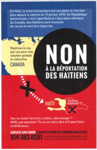 Non à la déportation des Haïtiens