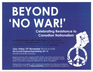 Beyond “NO WAR,” Celebrating Resistance to Canadian Nationalism