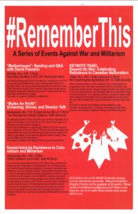 #RememberThis: A Series of Events Against War and Militarism