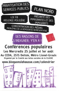 Des raisons de s’indigner, y’en a! Conference populaires