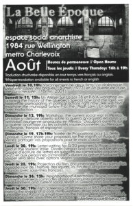 La Belle Époque: Espace social anarchiste Août 2012