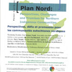 Green graphic of the province of Quebec overlaid with black and teal lettering outlining details of an event